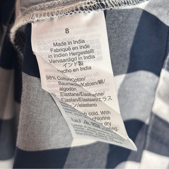 J. Crew Gingham Tie-waist Poplin Shirtdress Navy Size 8 - Picture 8 of 11
